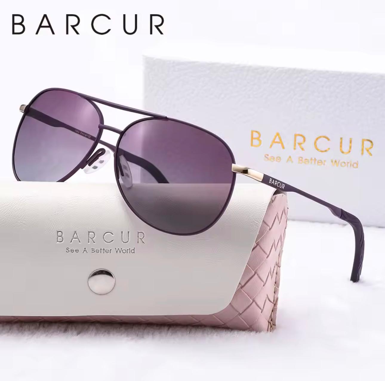BARCUR Metal Polarized Sunglasses Women - Purple Gradient