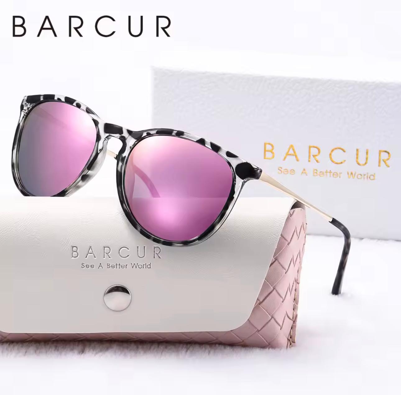BARCUR Two Tone Leopard Print Women Sunglasses-LeopardPink