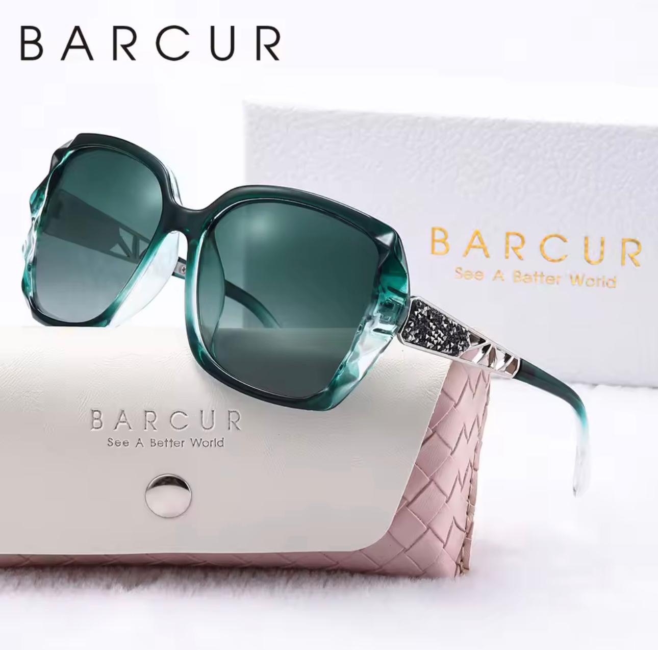 BARCUR Trendy Women Polarized Sunglasses Butterfly -ClearGreen