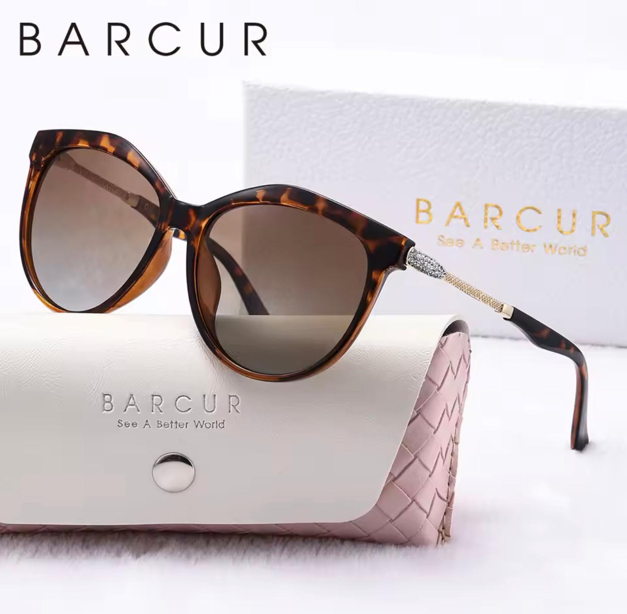 BARCUR Polaried Cat Eye Sunglasses - Leopard Tea