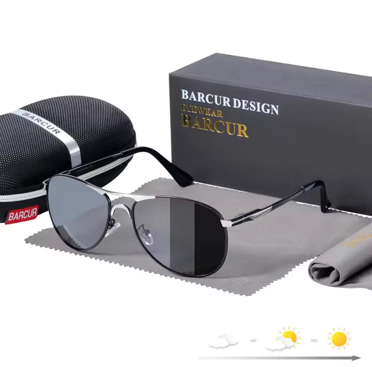 BARCUR Photochromic Sunglasses  Men - Silver photochromic