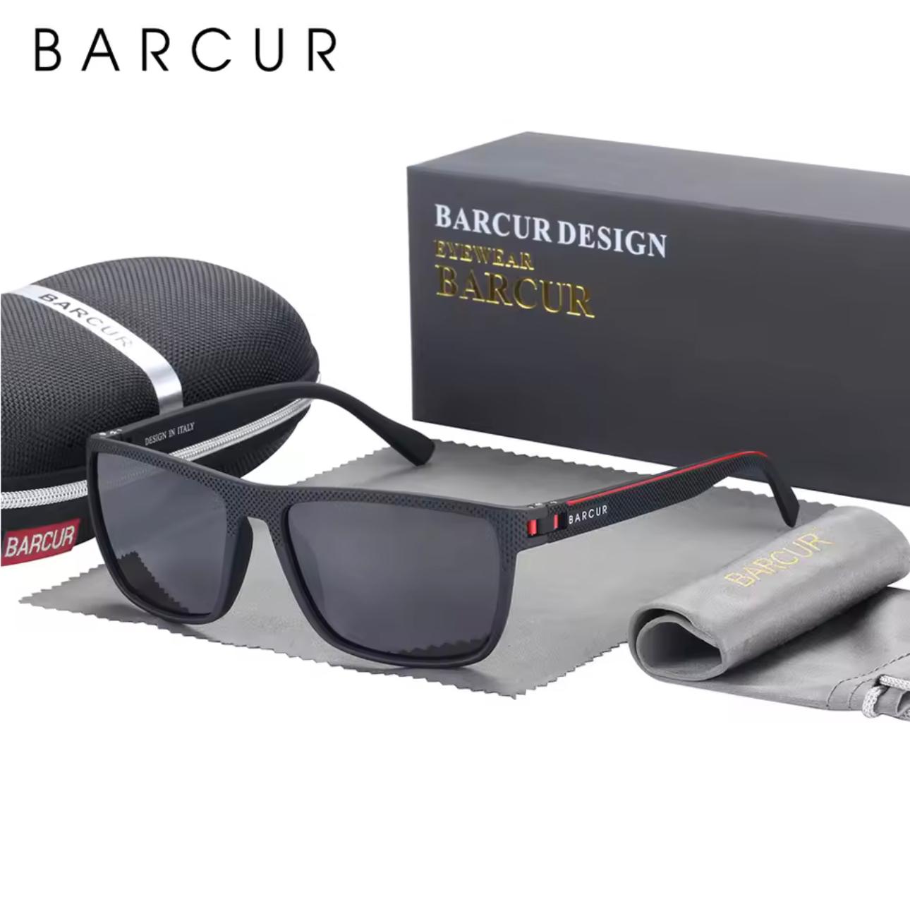 BARCUR Polarized Sunglasses for Men Utralight Spoorts Mens Sun Glasses Women Eyewear Accessory Oculos-Black