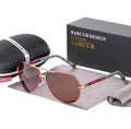 BARCUR Aluminum Vintage Men's Sunglasses Men Polarized Coating Classic Sun Glasses Women Shade Male Driving Accessories Eyewear-RedTea