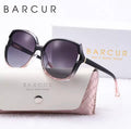 BARCUR Fashion Women Sunglasses Gradient Colors PC Elliptical Large Frame UVA/B Polarized Sunglasses - Gray Pink