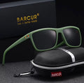 BARCUR Brand Classic Men Sunglasses Comfort Durable PC Rectangular Frame TAC Lens Versatile Age Polarized Sunglasses- Gren Gray