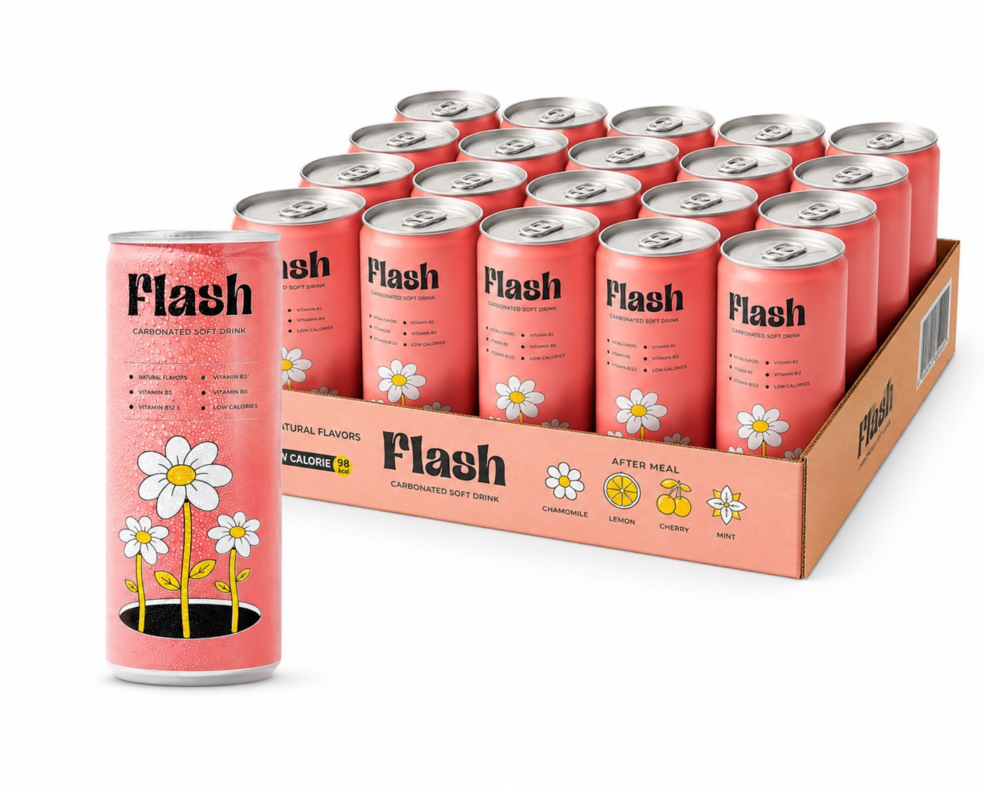 Flash Carbonated Soft Drink 250ml × 24 Cans