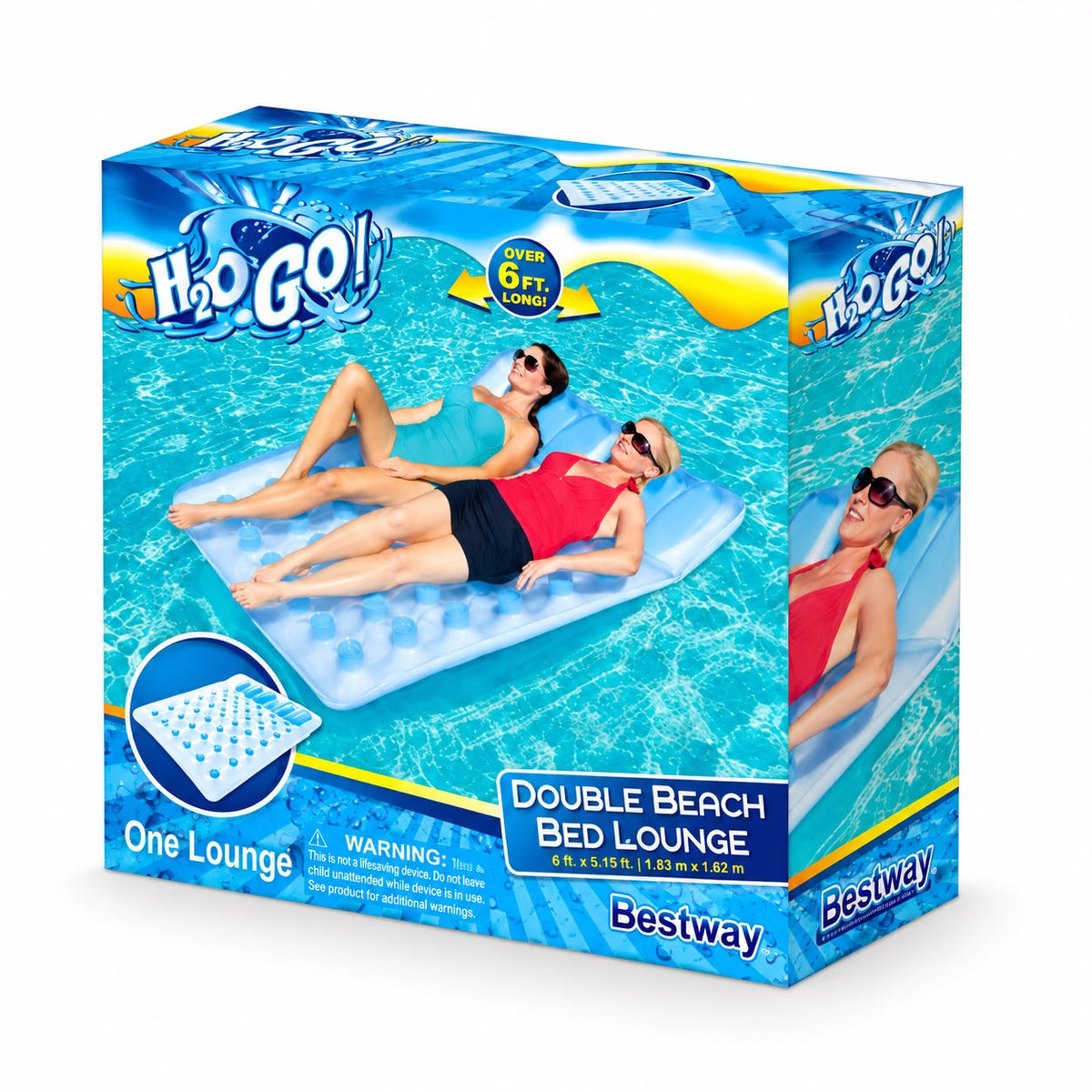 BESTWAY H2OGO! Double Beach Bed Lounge – 193 × 142 cm