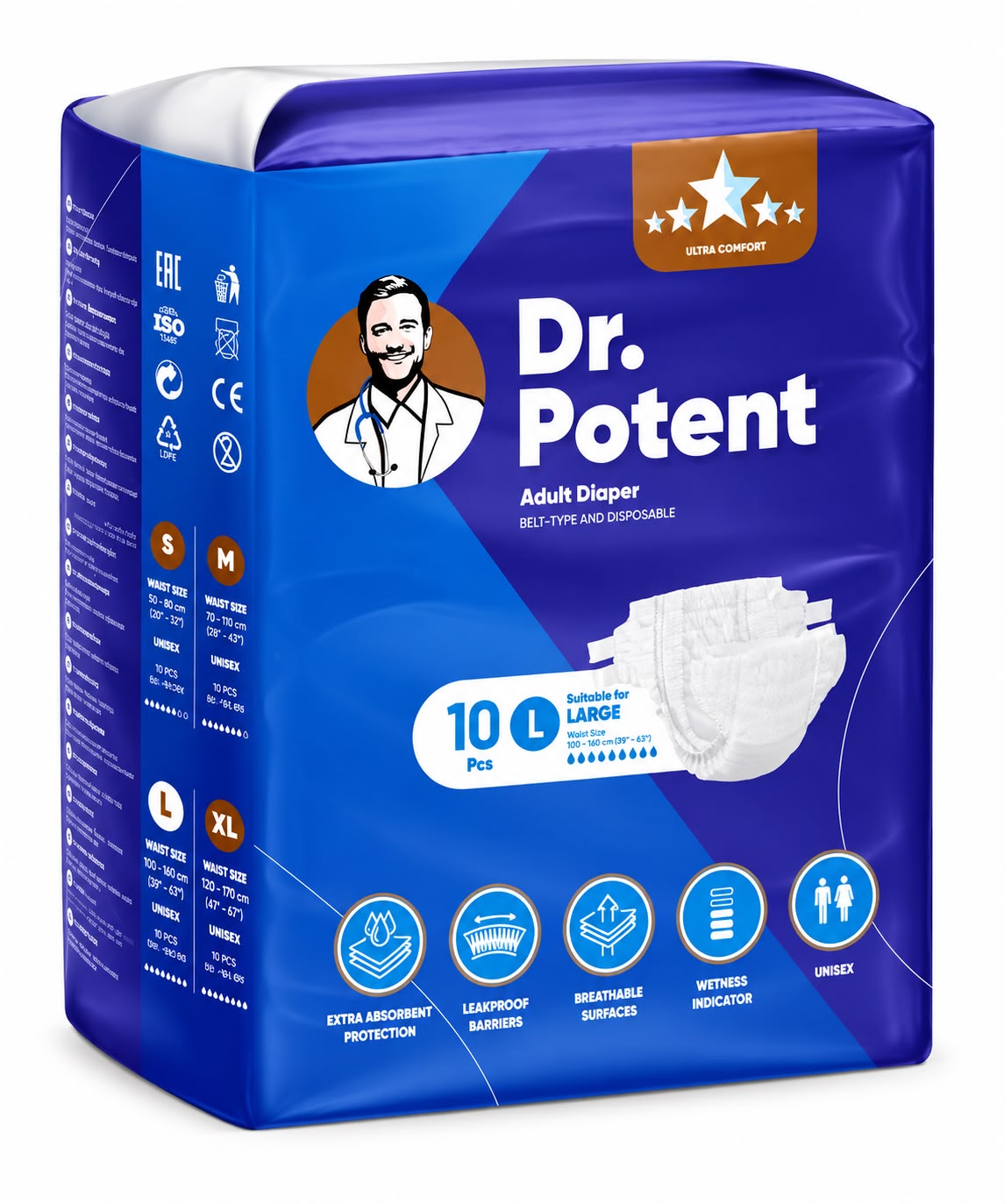 Dr. Potent Adult Diapers – L