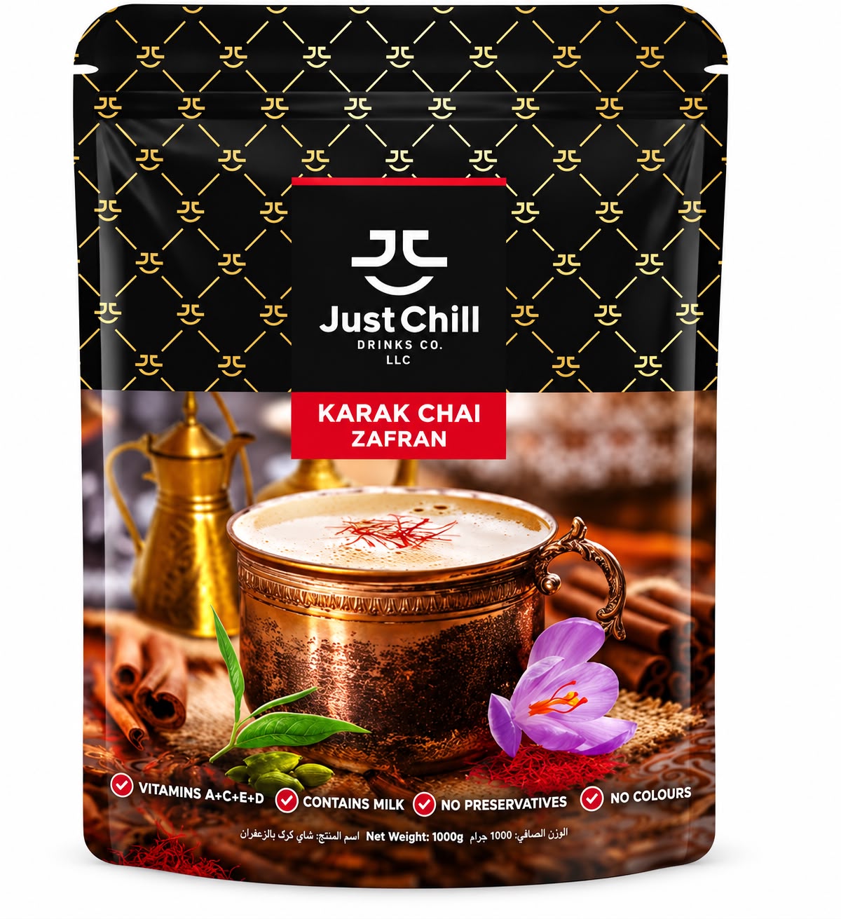 Just Chill Karak Chai Zafran Instant Tea Mix 1kg