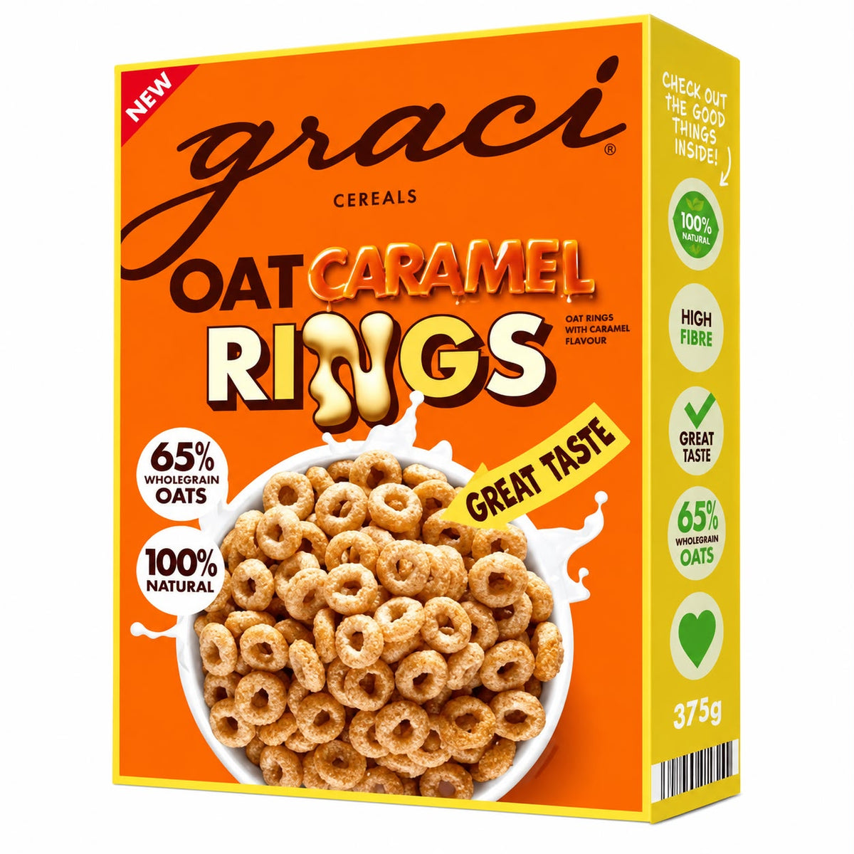 Graci Oat Caramel Rings Cereal – 375g