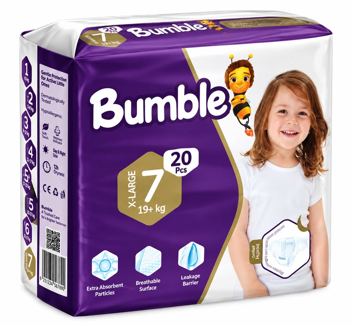 Bumble Baby Diapers Size 7 – 20 Pieces (19+ kg)