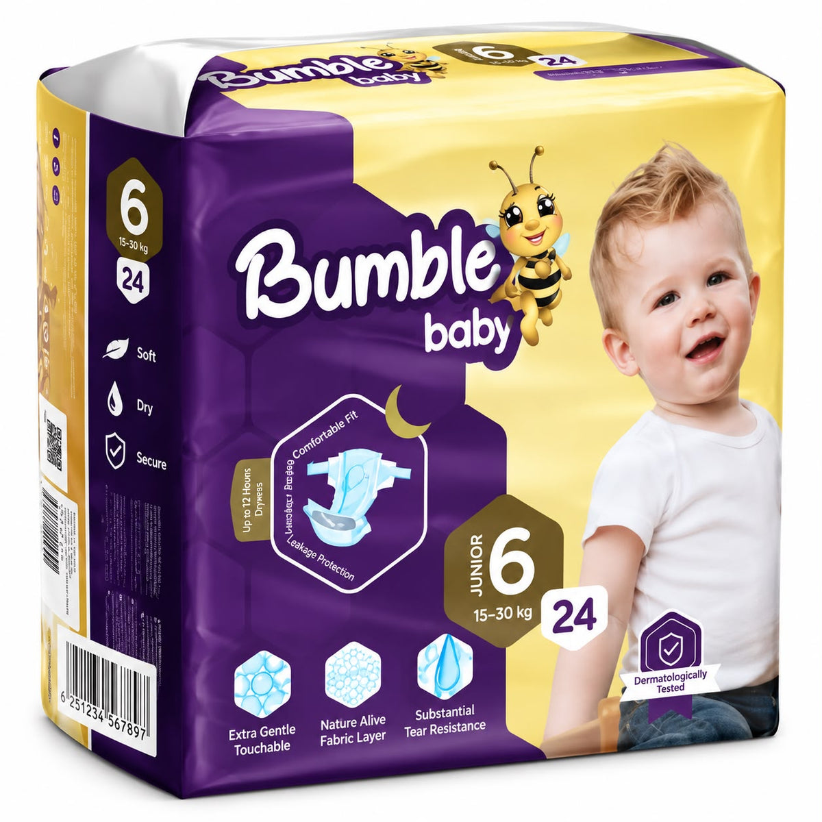 Bumble Baby Diapers Size 6 – 24 Pieces (15+ kg)