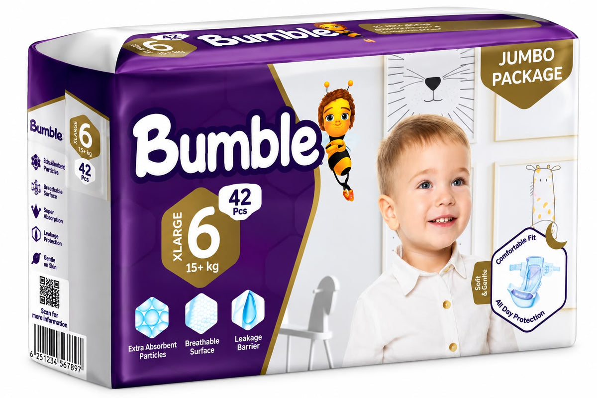 Bumble Baby Diapers Size 6 Jumbo Pack – 42 Pieces (15+ kg)